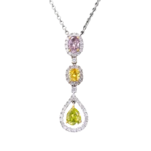 Multi-Color Diamond Drop Necklace