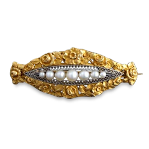 Art Nouveau Pearl Brooch