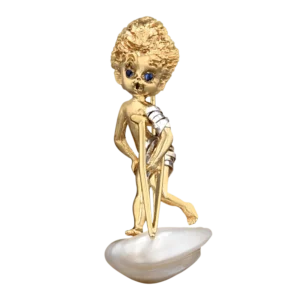 Ruser Baroque Pearl Cherub Pin
