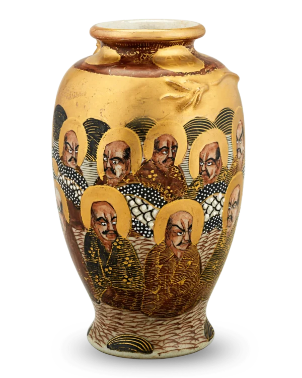 Satsuma Vase with Buddhist Monks and Dragons