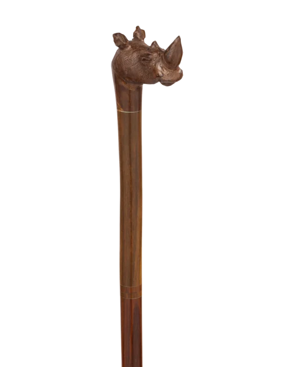 Wooden Rhinoceros Cane